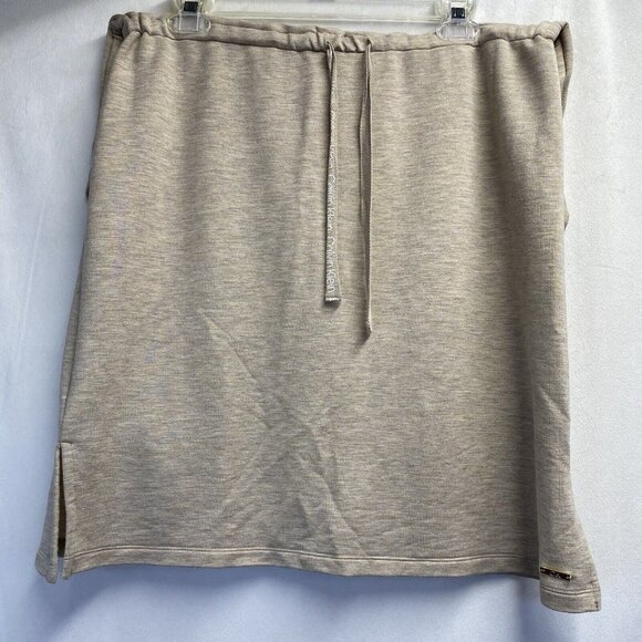 Calvin Klein Round Neck Drawstring Waist Sleeveless Dress Women Medium Beige - Picture 12 of 16